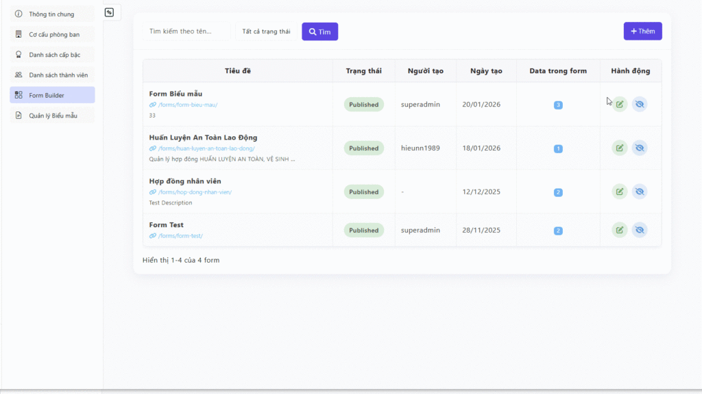 Áp dụng Mẫu Biểu vào Form